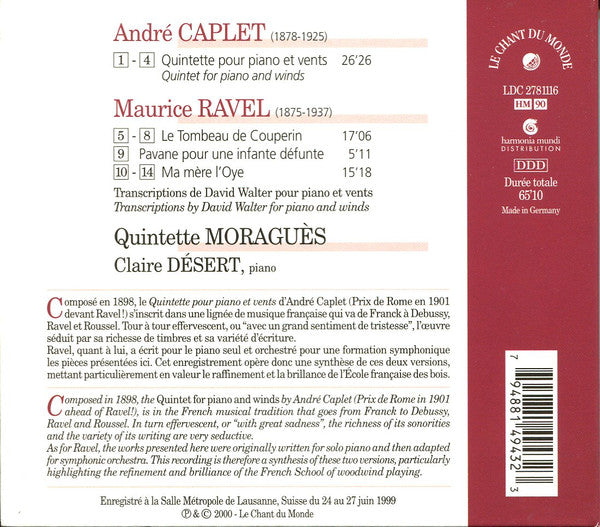 Quintette Moraguès, Claire Désert : Caplet / Ravel (CD, Album)