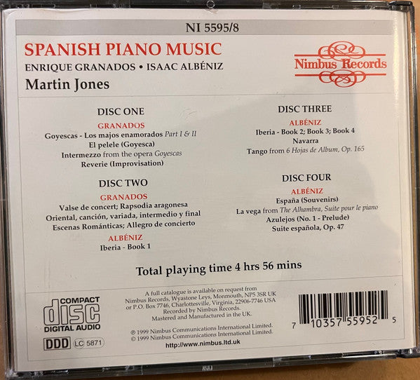 Enrique Granados, Isaac Albéniz, Martin Jones (3) : Spanish Piano Music, Volume I – Granados &amp; Albéniz (4xCD, Comp)