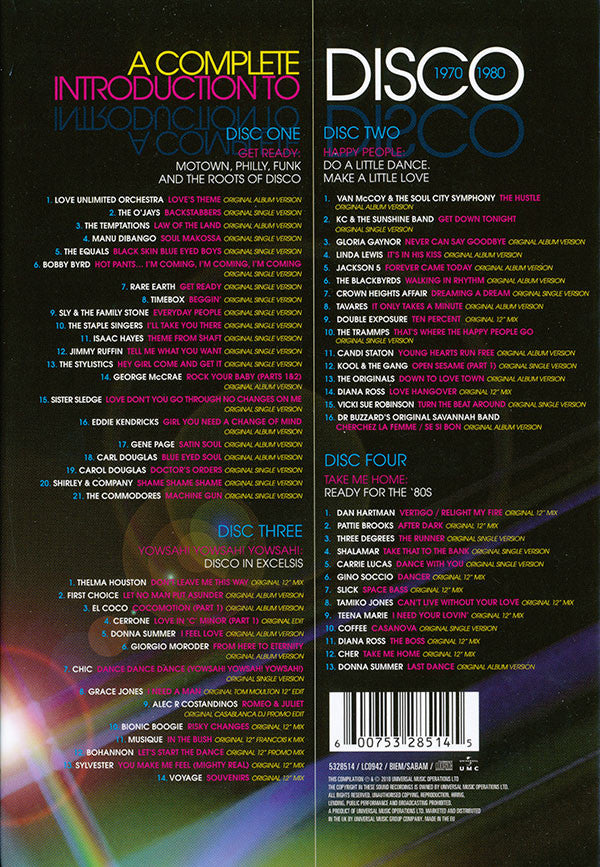 Various : A Complete Introduction To Disco 1970 - 1980 (4xCD, Comp)