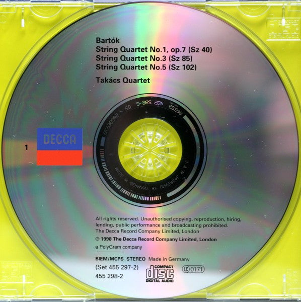 Béla Bartók - Takács Quartet : The 6 String Quartets = Les Quatuors A Cordes = Die Streichquartette (2xCD, Album)