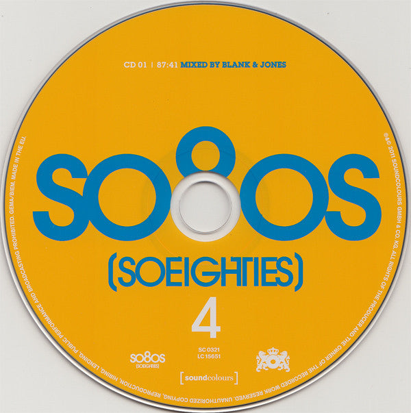 Blank &amp; Jones : So80s (Soeighties) 4 (CD, Mixed + 2xCD, Comp)