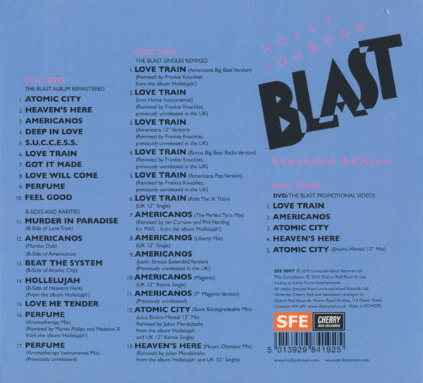 Holly Johnson : Blast (CD, Album, RE + CD, Comp + DVD-V, PAL + RM, Exp)