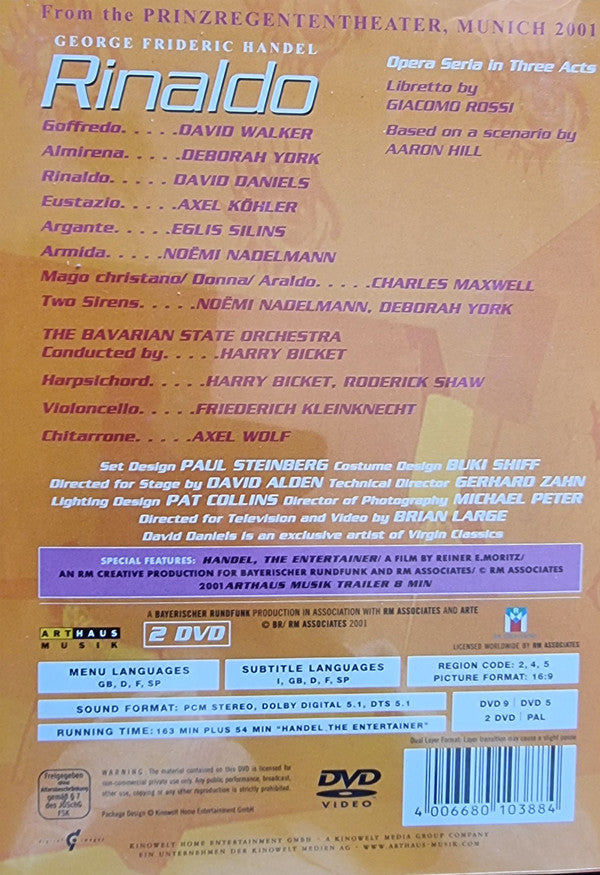 George Frideric Handel* - Deborah York, David Daniels*, David Walker*, David Alden, Harry Bicket, Brian Large : Rinaldo (2xDVD-V, PAL)
