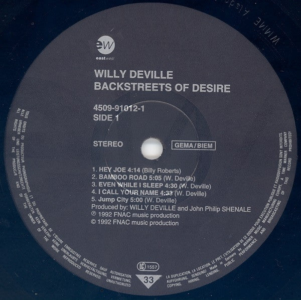 Willy DeVille : Backstreets Of Desire (LP, Album)
