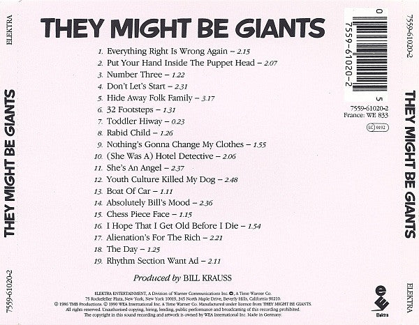 They Might Be Giants : They Might Be Giants (CD, Album)