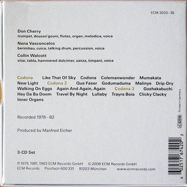 Codona : The Codona Trilogy (CD, Album, RE + CD, Album, RE + CD, Album, RE + Bo)