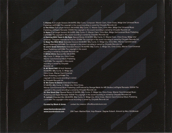 Ultravox Curated By Blank &amp; Jones : So80s (Soeighties) Presents Ultravox (CD, Comp)