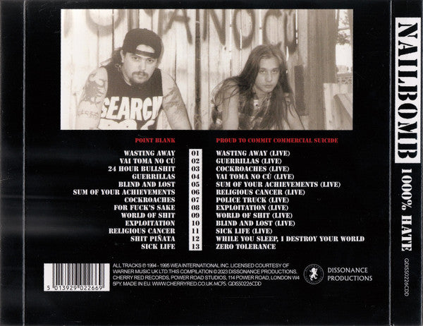 Nailbomb : 1000% Hate (CD, Album, RE + CD, Album, RE + Comp, Dlx)
