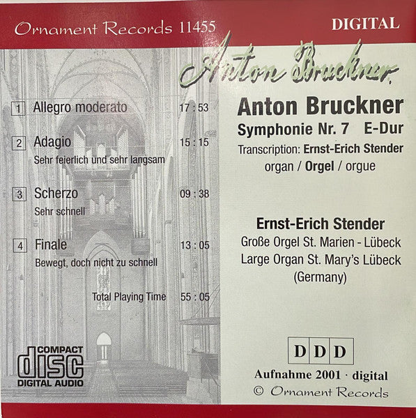 Ernst Erich Stender, Anton Bruckner : Anton Bruckner Symphony Nr. 7 E-Dur (CD, Album)