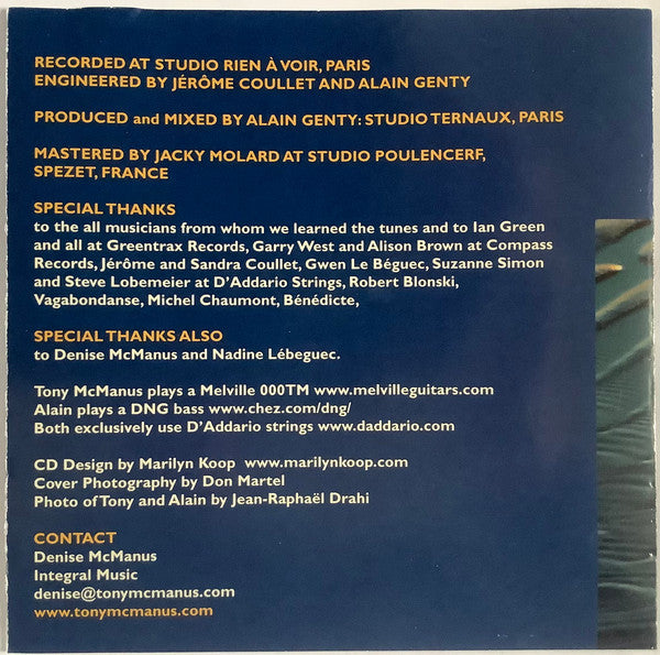 Tony McManus &amp; Alain Genty : Singing Sands (CD, Album)