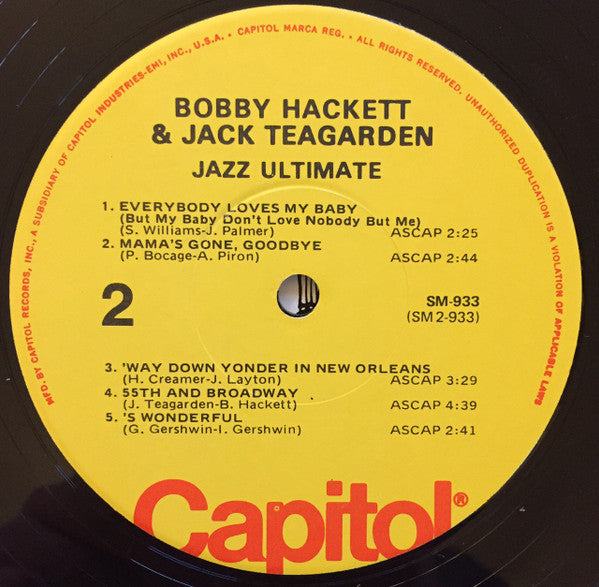 Bobby Hackett And Jack Teagarden : Jazz Ultimate (LP, Album, RP)
