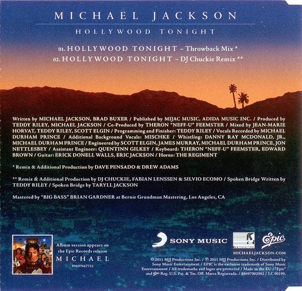 Michael Jackson : Hollywood Tonight (CD, Single)