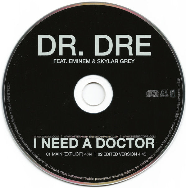 Dr. Dre Featuring Eminem &amp; Skylar Grey : I Need A Doctor (CD, Single)