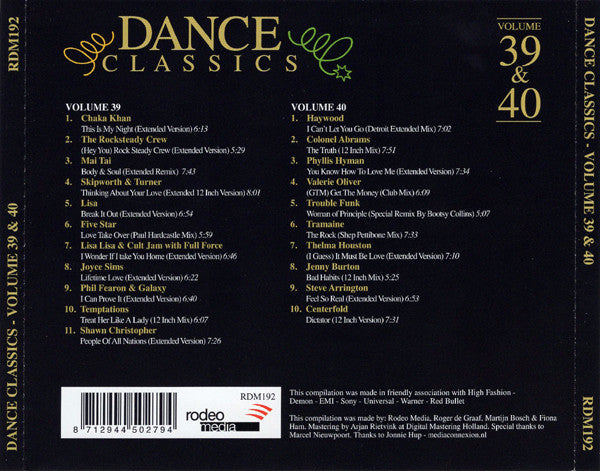 Various : Dance Classics Volume 39 &amp; 40 (2xCD, Comp)