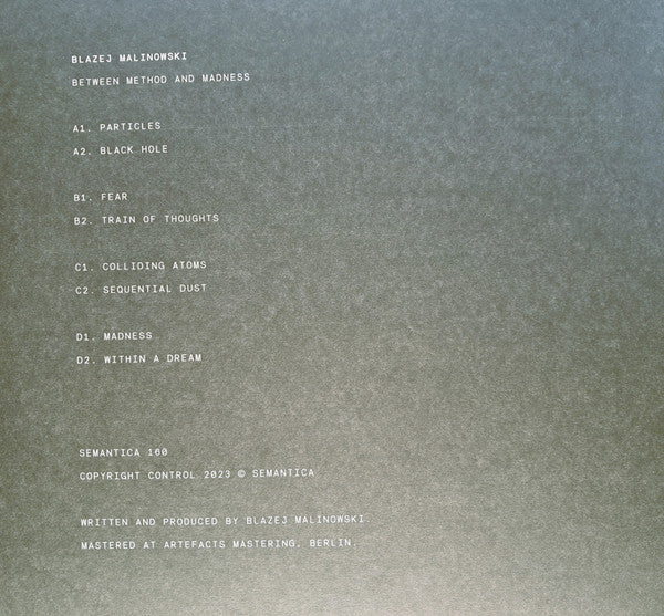 Blazej Malinowski : Between Method And Madness (2xLP, Album)