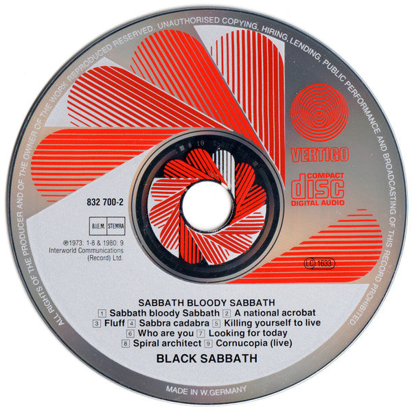 Black Sabbath : Sabbath Bloody Sabbath (CD, Album, RE)