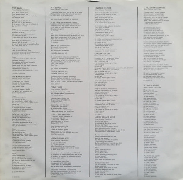 Francis Cabrel : Cabrel 77-87 (LP, Comp)