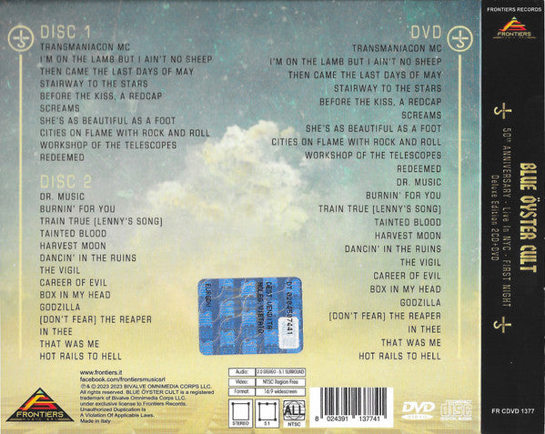 Blue Öyster Cult : 50th Anniversary - Live In NYC - First Night (2xCD + DVD-V, Multichannel, NTSC + Dlx)