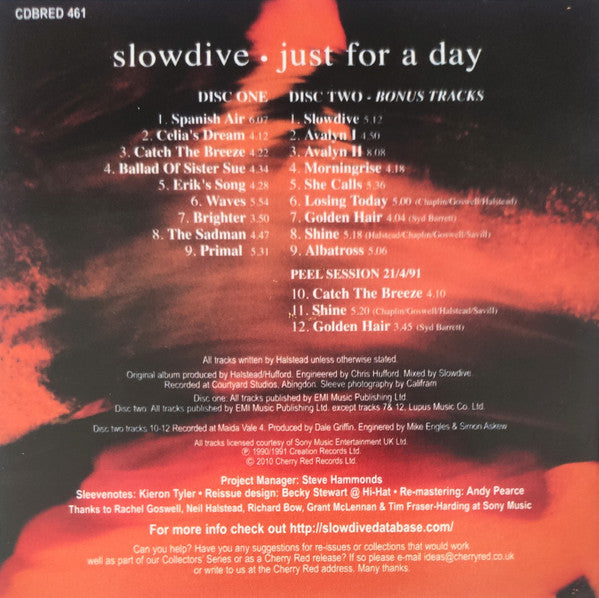 Slowdive : Just For A Day (CD, Album, RE, RM + CD, Comp, RM + RE)