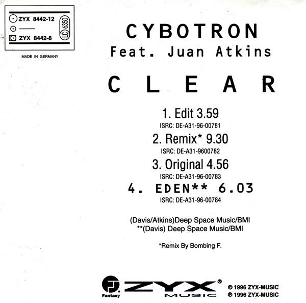Cybotron Feat. Juan Atkins : Clear (CD, Maxi)