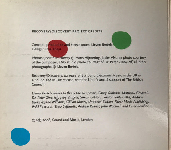Harrison Birtwistle - Jonathan Harvey - Javier Alvarez - Mira Calix : Recovery/Discovery: 40 Years Of Surround Electronic Music In The UK (Hybrid, DualDisc, Multichannel)