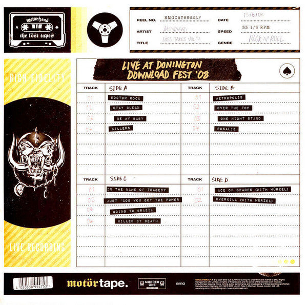 Motörhead : The Löst Tapes Vol. 5 (Live At Donington Download Fest '08) (2xLP, Album, Ltd, Yel)