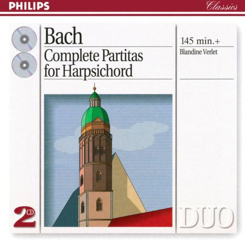 Bach* - Blandine Verlet : Complete Partitas For Harpsichord (2xCD, Comp, RE, RM, RP)