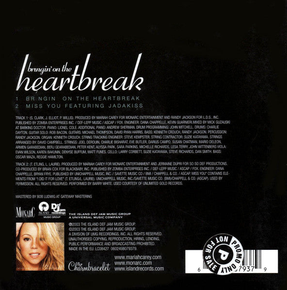 Mariah Carey : Bringin' On The Heartbreak (CD, Single, Enh, Car)