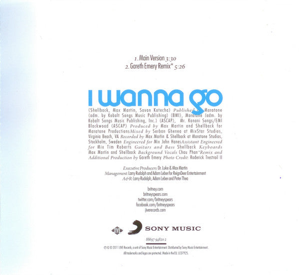 Britney Spears : I Wanna Go (CD, Single)