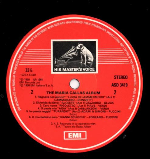 Maria Callas : The Maria Callas Album - An Anthology Of Her Greatest Recordings (2xLP, Comp)