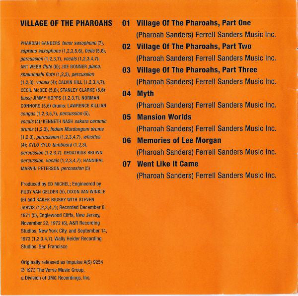 Pharoah Sanders : Village Of The Pharoahs / Wisdom Through Music (CD, Comp, RM)
