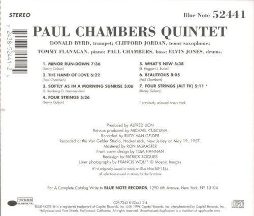 Paul Chambers Quintet With Donald Byrd, Cliff Jordan*, Tommy Flanagan, Elvin Jones : Paul Chambers Quintet (CD, Album, Ltd, RE)