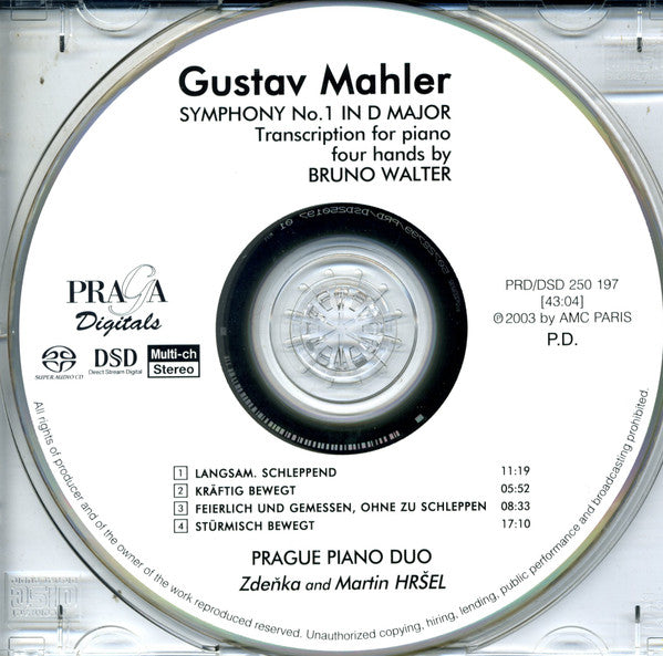 Gustav Mahler, Prague Piano Duo : Symphony No. 1 (Piano Duet Transcription By Bruno Walter) (SACD, Hybrid, Multichannel, Album, DSD)