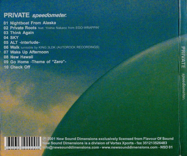 Speedometer : Private (CD, Album, Dig)