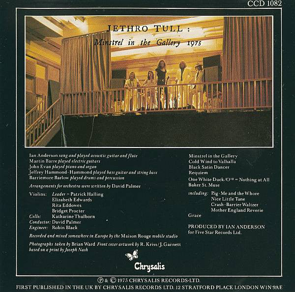 Jethro Tull : Minstrel In The Gallery (CD, Album, RE, War)
