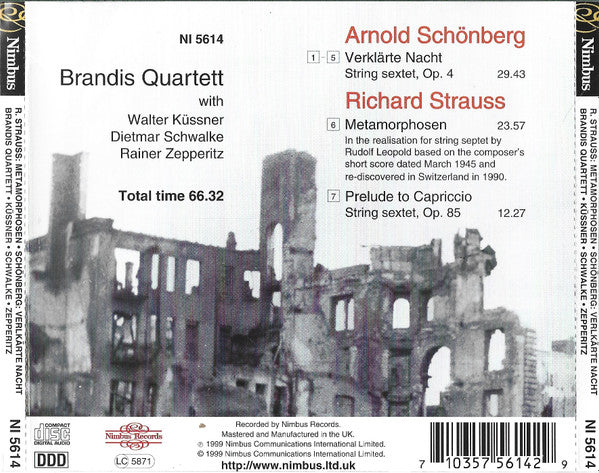 Brandis Quartett* With Walter Küssner, Dietmar Schwalke, Rainer Zepperitz, Richard Strauss / Arnold Schönberg* : Metamorphosen / Capriccio Sextet / Verklärte Nacht (CD, Amb)