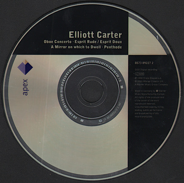 Elliott Carter / Heinz Holliger, Sophie Cherrier, André Trouttet, Phyllis Bryn-Julson, Ensemble Intercontemporain, Pierre Boulez : Oboe Concerto - Esprit Rude / Esprit Doux - A Mirror On Which To Dwell - Penthode (CD, Album, RE)