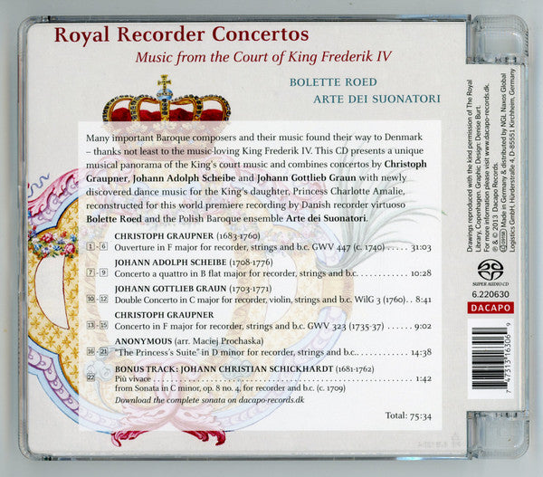 Bolette Roed, Arte Dei Suonatori : Recorder Concertos - Music From The Court Of King Frederik IV (SACD)