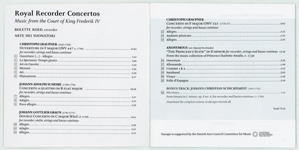 Bolette Roed, Arte Dei Suonatori : Recorder Concertos - Music From The Court Of King Frederik IV (SACD)
