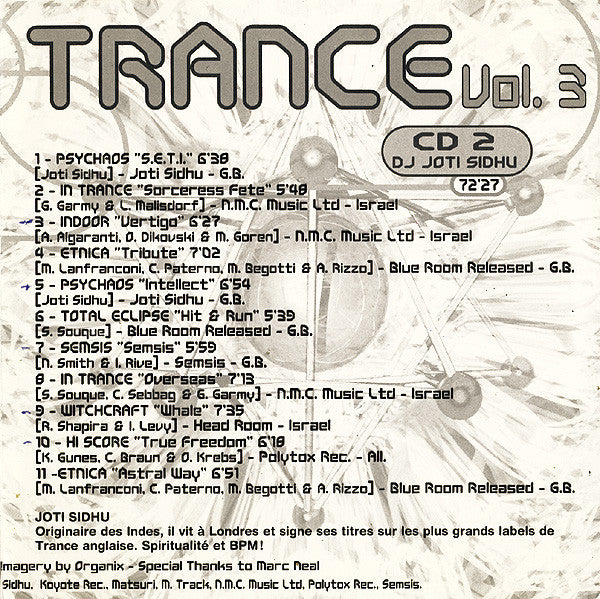 DJ Tsuyoshi &amp; DJ Joti Sidhu* : Hypnotic Trance Vol. 3 (2xCD, Mixed)
