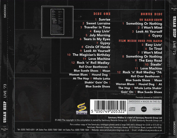Uriah Heep : Uriah Heep Live (2xCD, Album, Dlx, RE, RM, RP, Exp)