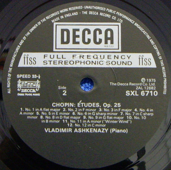 Chopin*, Vladimir Ashkenazy : Etudes Op. 10 &amp; Op. 25 (LP)