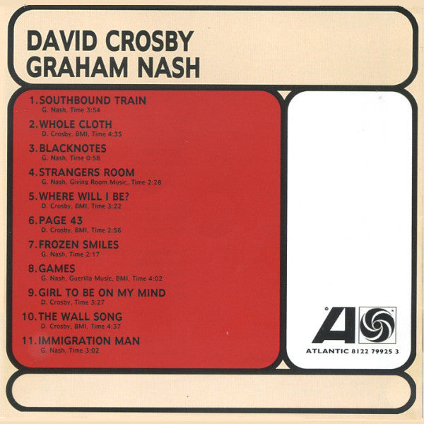 Graham Nash David Crosby* : Graham Nash David Crosby (CD, Album, RE)