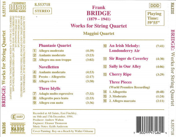 Frank Bridge - Maggini Quartet* : Works For String Quartet (CD, Album)