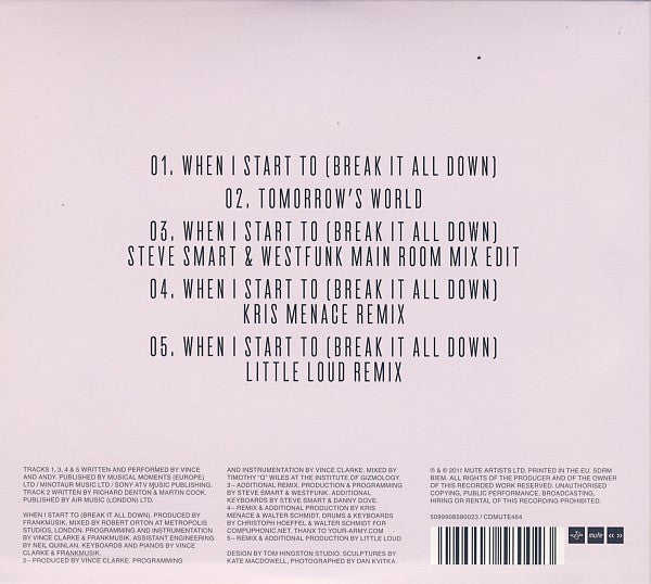 Erasure : When I Start To (Break It All Down) (CD, Single, Car)