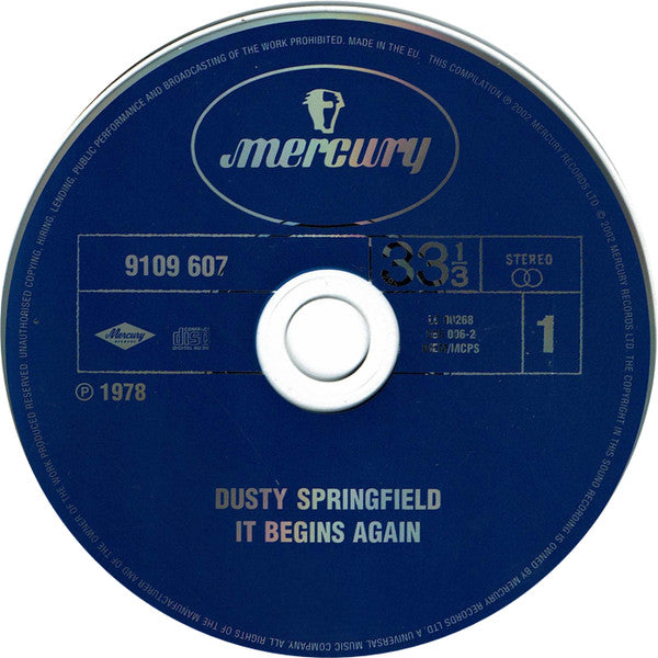 Dusty Springfield : It Begins Again.... (CD, Album, RM)