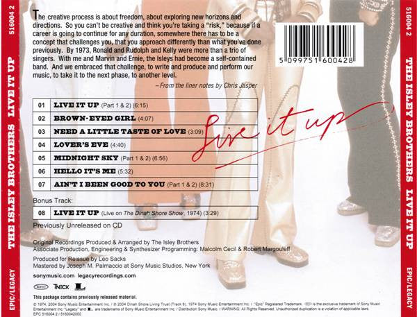 The Isley Brothers : Live It Up (CD, Album, RE, RM)