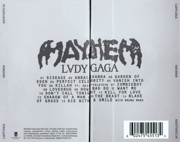 Lady Gaga : Mayhem (CD, Album, Alt)