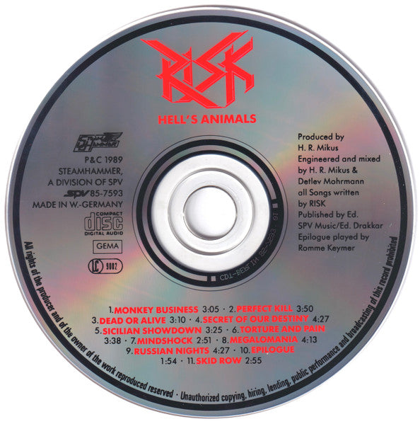 Risk (2) : Hell&#39;s Animals (CD, Album)