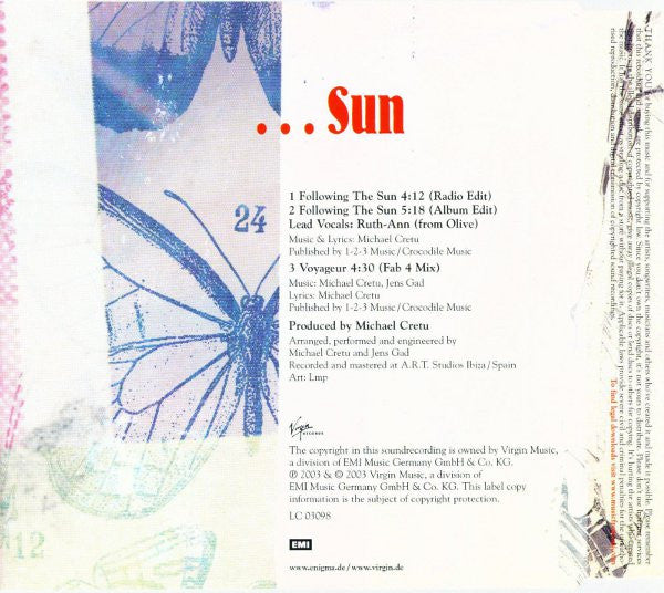 Enigma : Following The Sun (CD, Single, Copy Prot.)